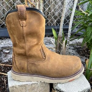 BRUNT The Bolduc Comp Toe Pull On Wellington Mens Sz 9.5 Work Boot Slip Resist